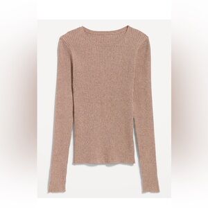 Old Navy Ribbed Long Sleeve Sweater in Tan